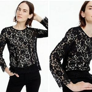 J.Crew lace top with built-in lace cami